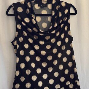 Alfani Cowl Neck Sleeveless Top with Banded Bottom Sz L EUC